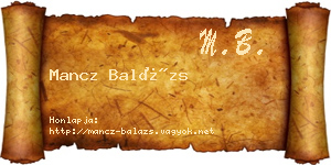 Mancz Balázs névjegykártya